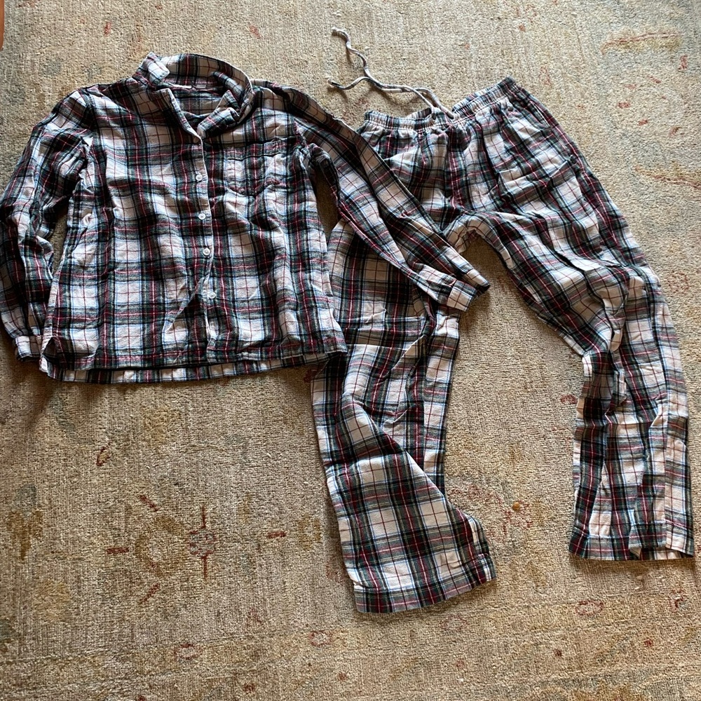 L.L. Bean Kids Plaid Pajama Set - Red, Green, White